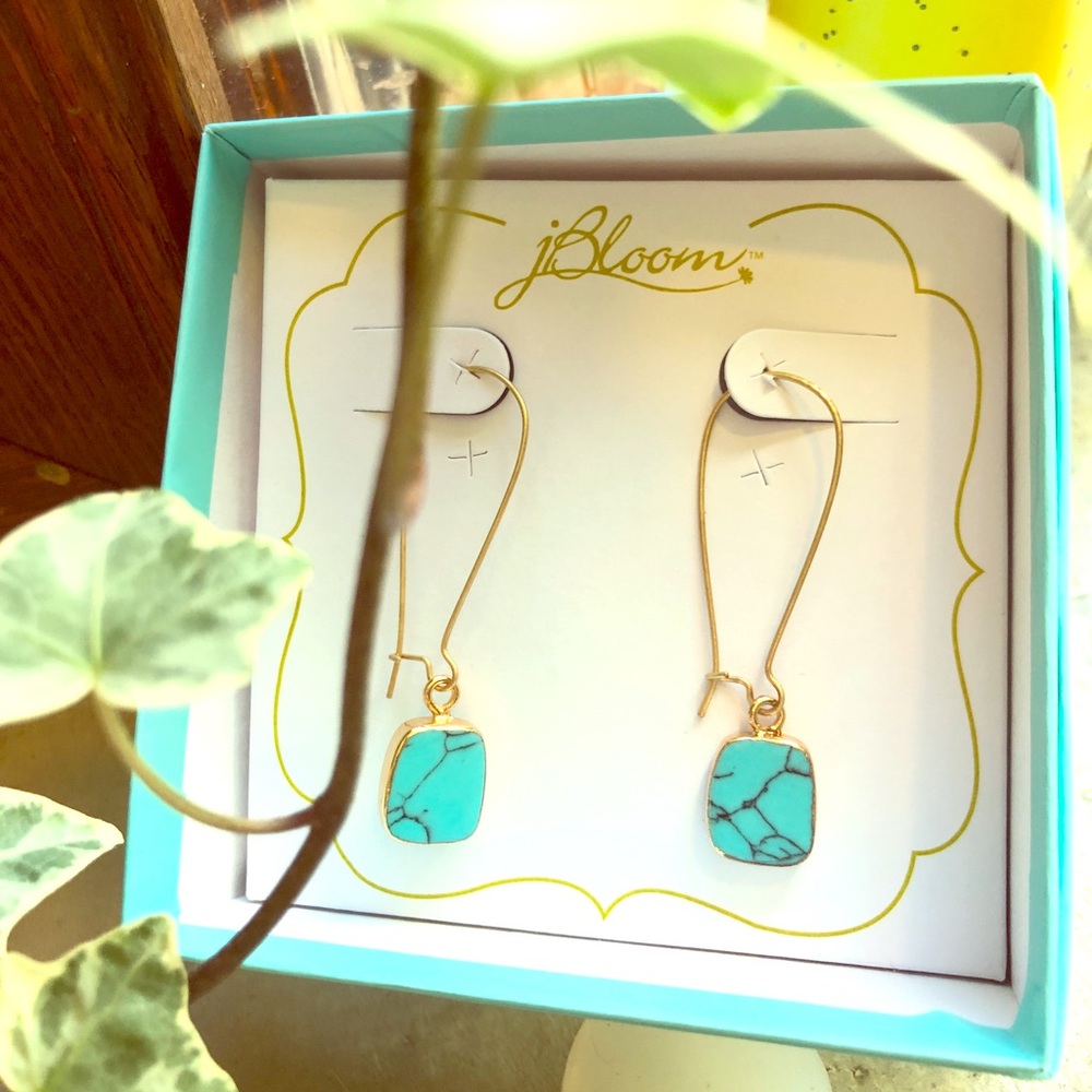 Gold and turquoise earrings
